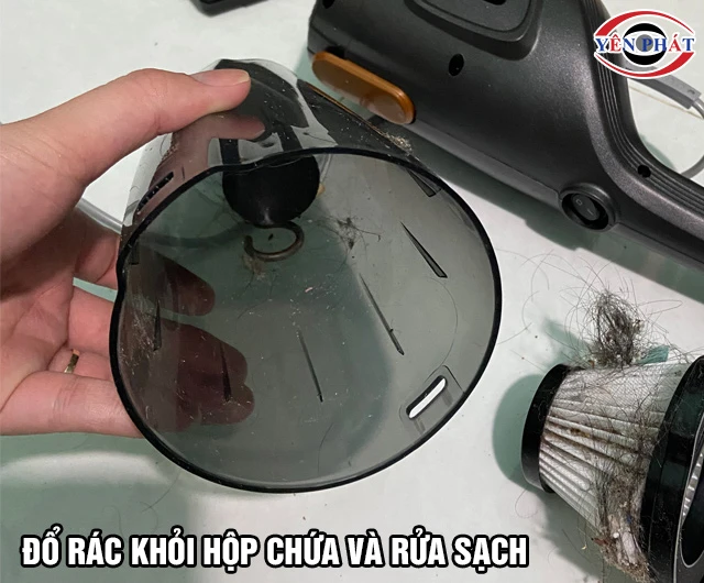 Cách vệ sinh hộp rác máy hút bụi Deerma