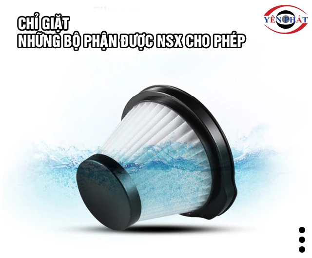 Giặt bộ lọc máy hút bụi Deerma