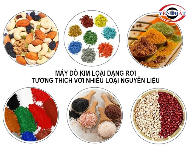 máy dò kim loại dạng rơi tương thích nguyên liệu đầu vào