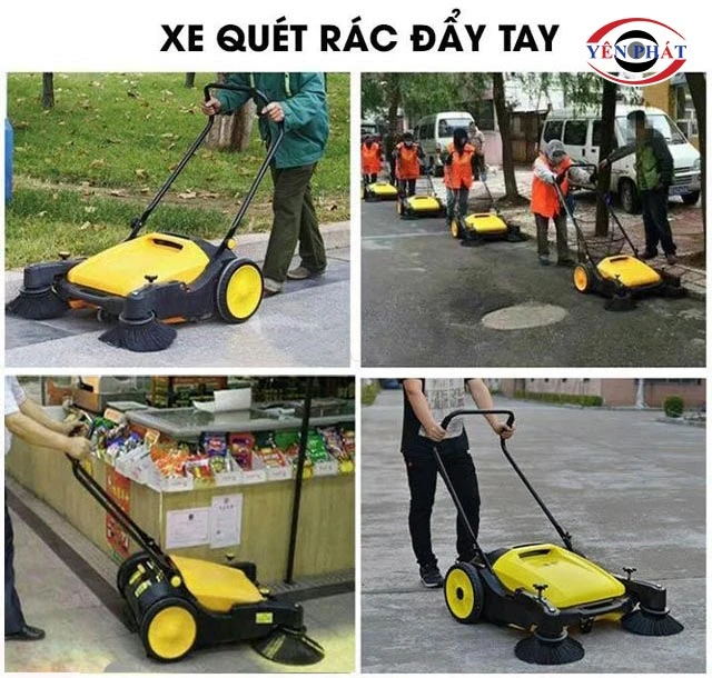 sử dụng máy quét rác đẩy tay