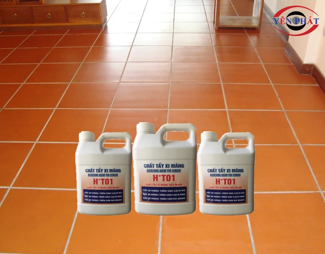 Tẩy vết xi măng bằng dung dịch HT01