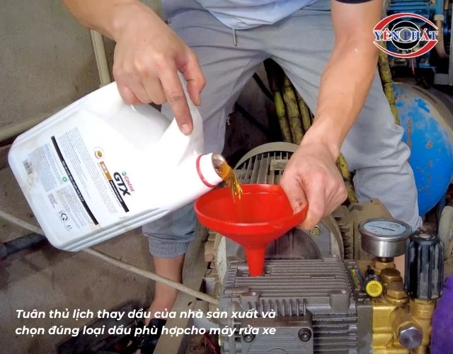thay dầu máy rửa xe Kocu định kỳ