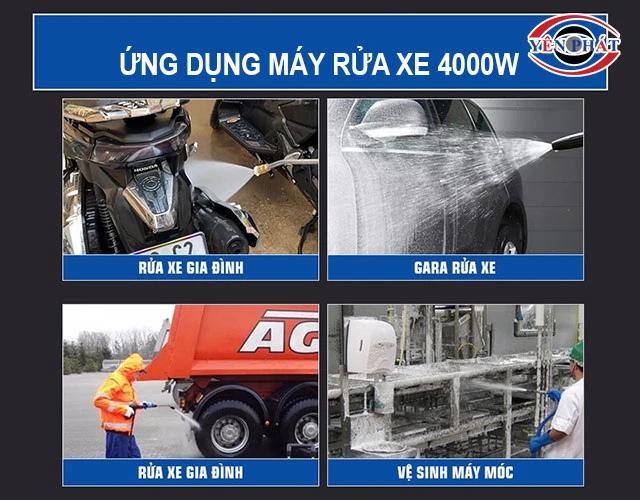 ứng dụng của máy rửa xe 4000W