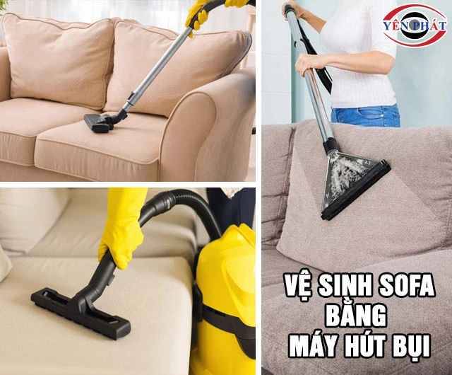 dùng máy hút bụi sofa