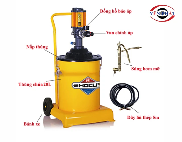 cấu tạo của Máy bơm mỡ khí nén