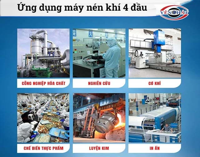 ứng dụng Máy nén khí 4 đầu