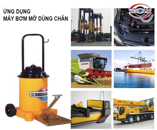 ứng dụng của máy bơm mỡ dùng chân