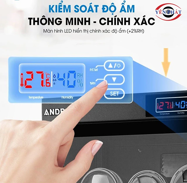 màn hình led của tủ chống ẩm Andbon