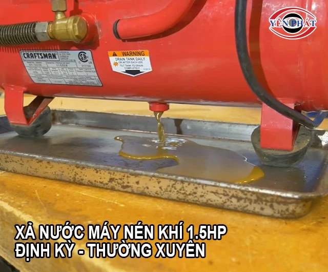 xả nước máy nén khí định kỳ