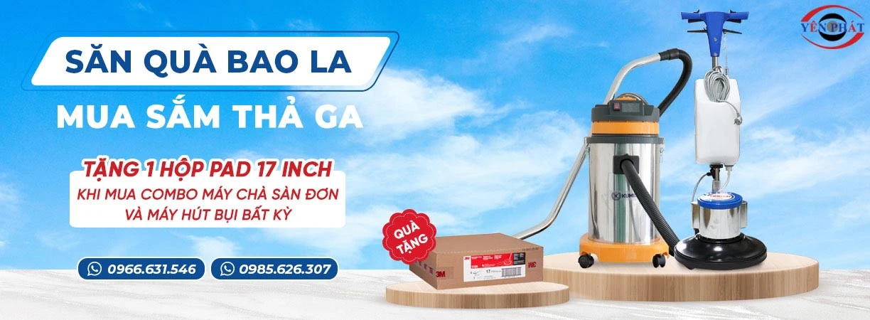 Khuyến mãi máy chà sàn và máy hút bụi công nghiệp Kumisai