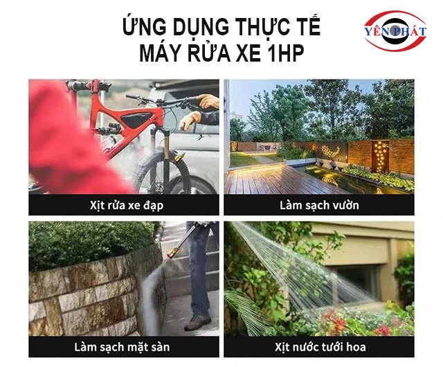 Ứng dụng máy rửa xe dây đai 1HP