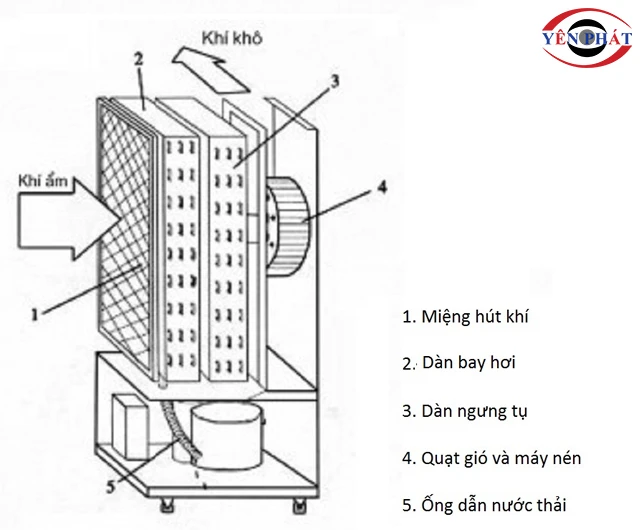 Nguyên lý máy hút ẩm công nghiệp ngưng tụ