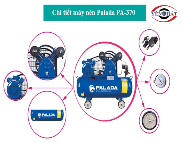 Cấu tạo của máy nén khí mini Palada PA-370