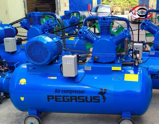 Máy nén khí pegasus TM-W-1.0/8-500L được trang bị động cơ 3 pha công suất tận 10HP
