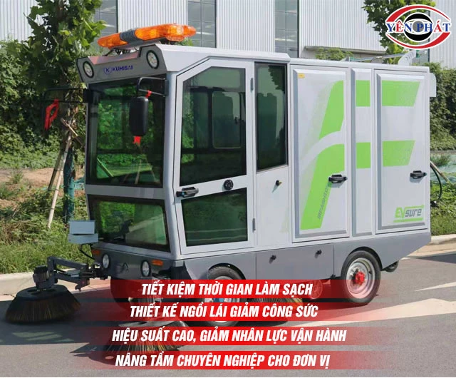 Lợi ích xe quét rác ngồi lái Kumisai KMS S18