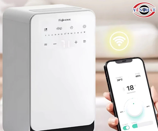 Máy hút ẩm mini Fujihome DH12NEW kết nối điện thoại