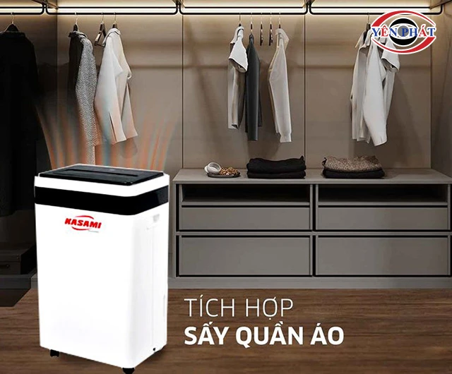 máy hút ẩm Kasami tích hợp sấy quần áo