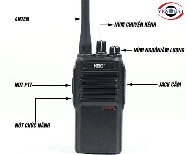 các nút cơ bản của bộ đàm KBC