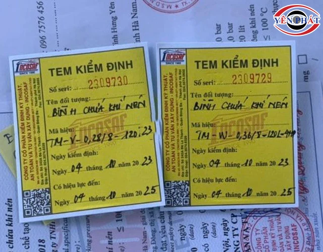 tem kiểm định máy nén khí