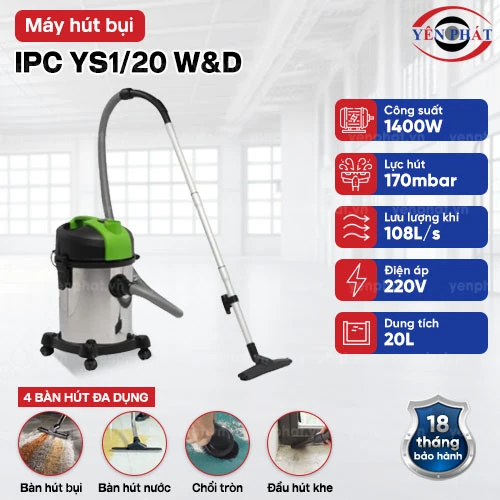Máy hút bụi khô & ướt IPC YS1/20 W&D 2