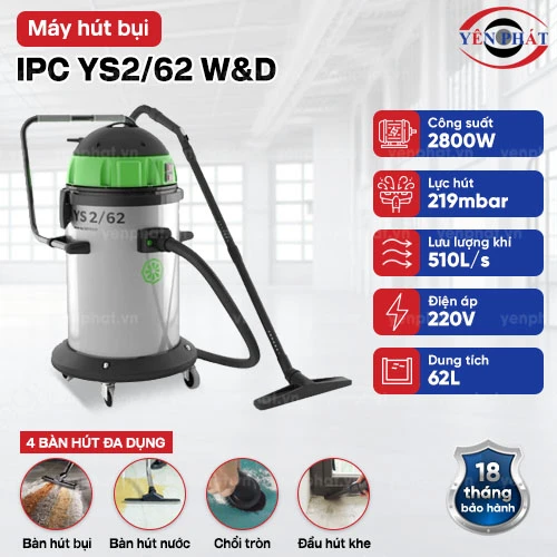 Máy hút bụi công nghiệp IPC YS2/62 W&D 2