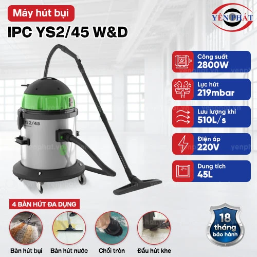 Máy hút bụi khô & ướt IPC YS2/45 W&D 2