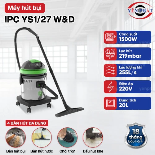 Máy hút bụi khô & ướt IPC YS1/27 W&D 2