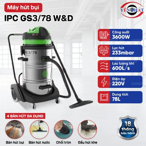 Máy hút bụi khô ướt IPC GS3/78 W&D 2