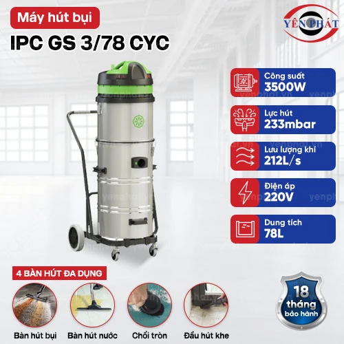 Máy hút bụi công nghiệp IPC GS 3/78 CYC 2