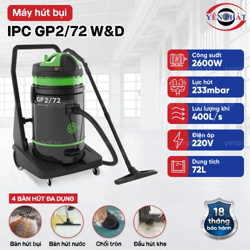 Máy hút bụi khô ướt IPC GP2/72 W&D 2
