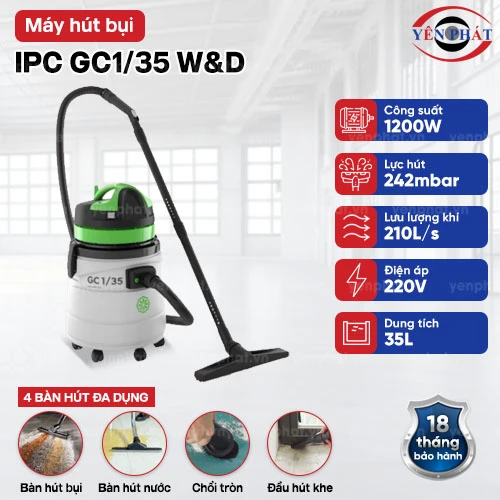 Máy hút bụi công nghiệp nhà xưởng IPC GC1/35 W&D 2