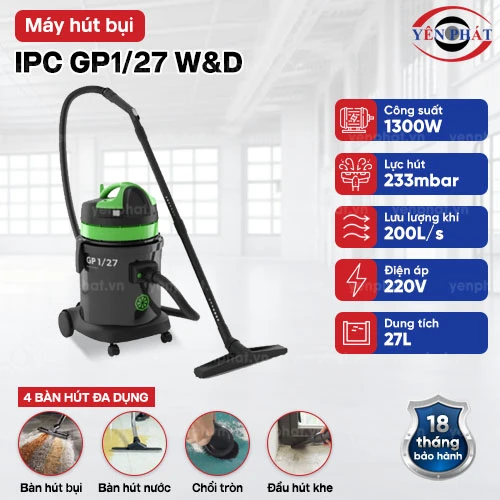 Máy hút bụi khô ướt công nghiệp IPC GP1/27 W&D 2