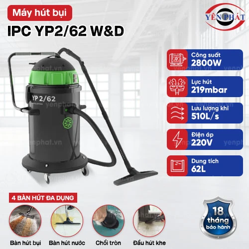 Máy hút bụi khô ướt IPC YP2/62 W&D 2