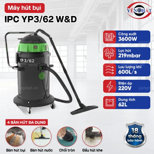 Máy hút khô ướt IPC YP3/62 W&D 2