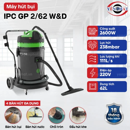 Máy hút bụi nhà xưởng IPC GP 2/62 W&D 2
