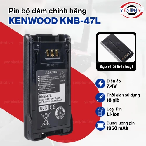 Pin bộ đàm Kenwood KNB-47L chính hãng 2