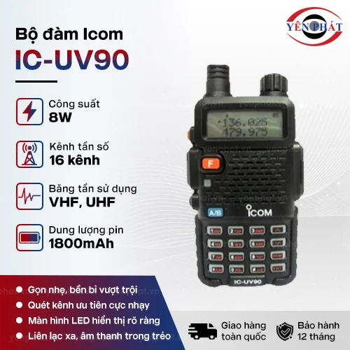 Máy bộ đàm cầm tay ICOM IC-UV90 (2 băng tần số UHF và VHF) 2