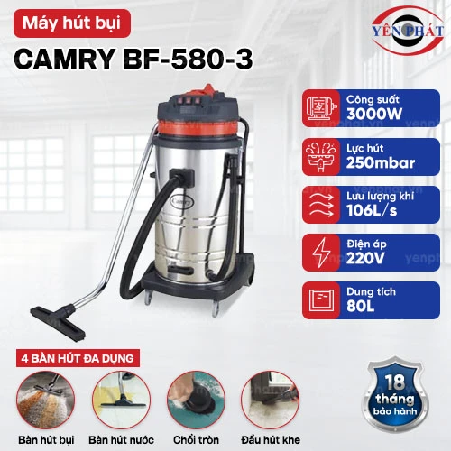 Máy hút bụi công nghiệp nhà xưởng Camry BF-580-3 2