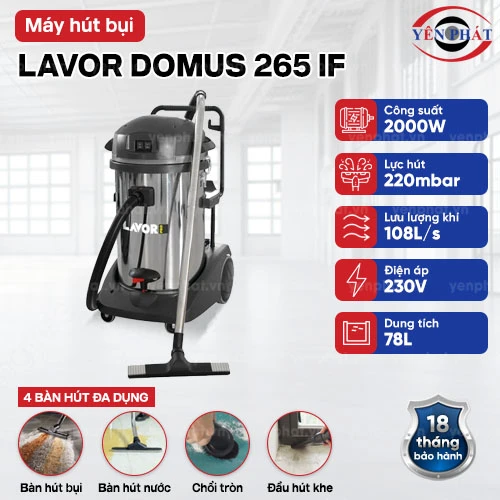 Máy hút bụi khô & ướt Lavor DOMUS 265 IF 2