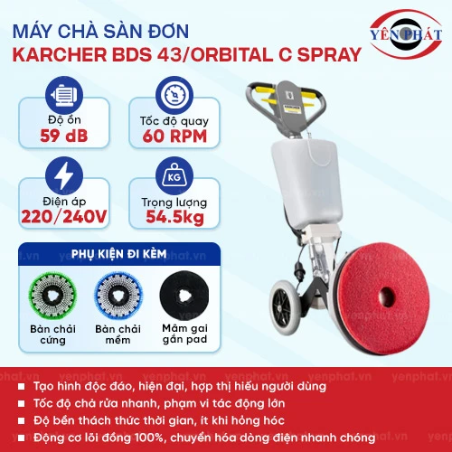 Máy chà sàn đơn Karcher BDS 43/ Orbital C Spray 2