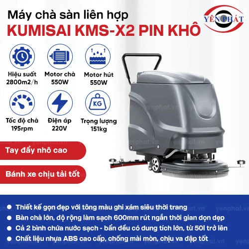 Máy chà sàn liên hợp Kumisai KMS-X2 pin khô 2