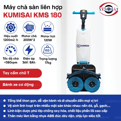 Máy chà sàn liên hợp mini Kumisai KMS 180 (ắc quy) 2