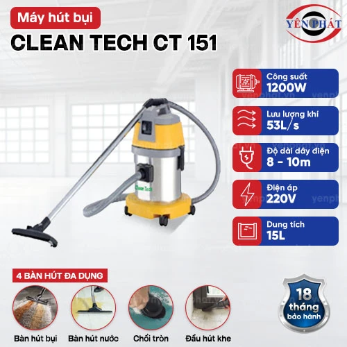 Máy hút bụi nước Clean Tech CT 151 2