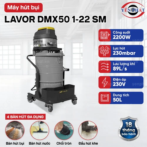 Máy hút bụi công nghiệp Lavor DMX50 1-22 SM 2