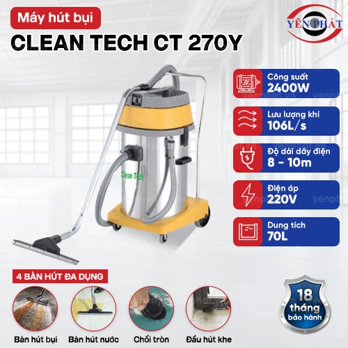 Máy hút bụi nước Clean Tech CT 270Y 2