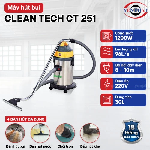 Máy hút bụi nước Clean Tech CT 251 2