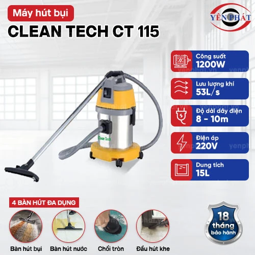 Máy hút bụi nước Clean Tech CT 115 2