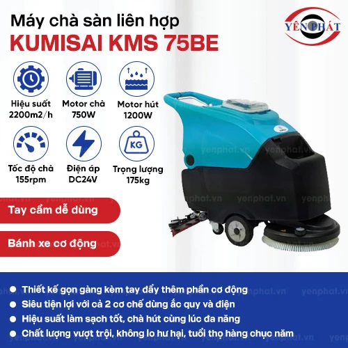Máy chà sàn liên hợp Kumisai KMS 75BE (Dùng điện và ắc quy) 2