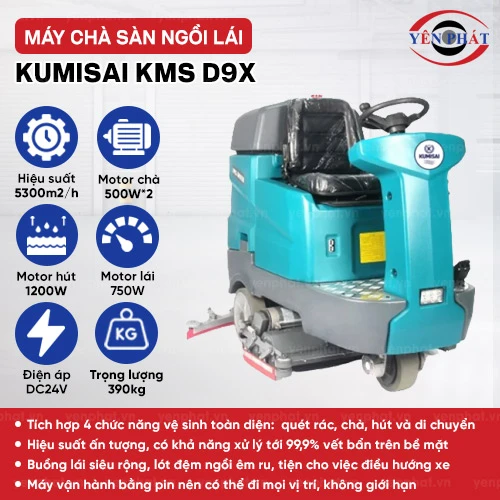 Máy chà sàn ngồi lái tích hợp quét rác Kumisai KMS D9X 2
