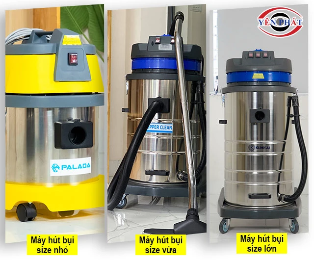 phân loại dùng tích thùng chứa của máy hút bụi công nghiệp